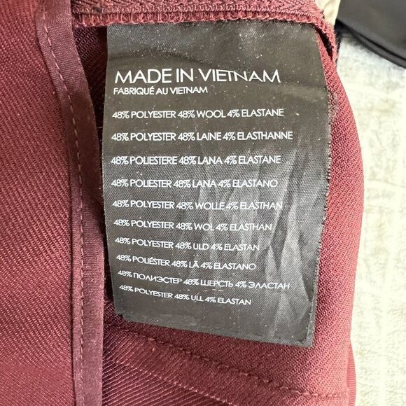 Club Monaco Burgundy Wool Blend Pants with Button Details 295688130 - Picture 8 of 9